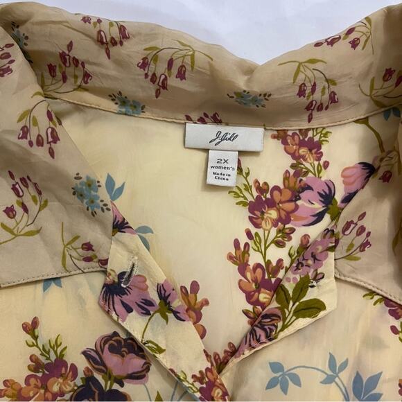J.Jill Vintage Floral Print Button Down Sheer Long Sleeve Lightweight Plus 2x - Picture 5 of 9